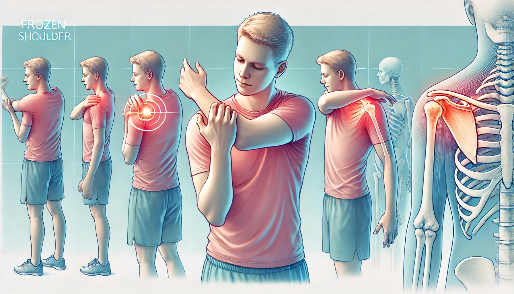 Illustration af hvad du selv kan gøre ved frossen skulder