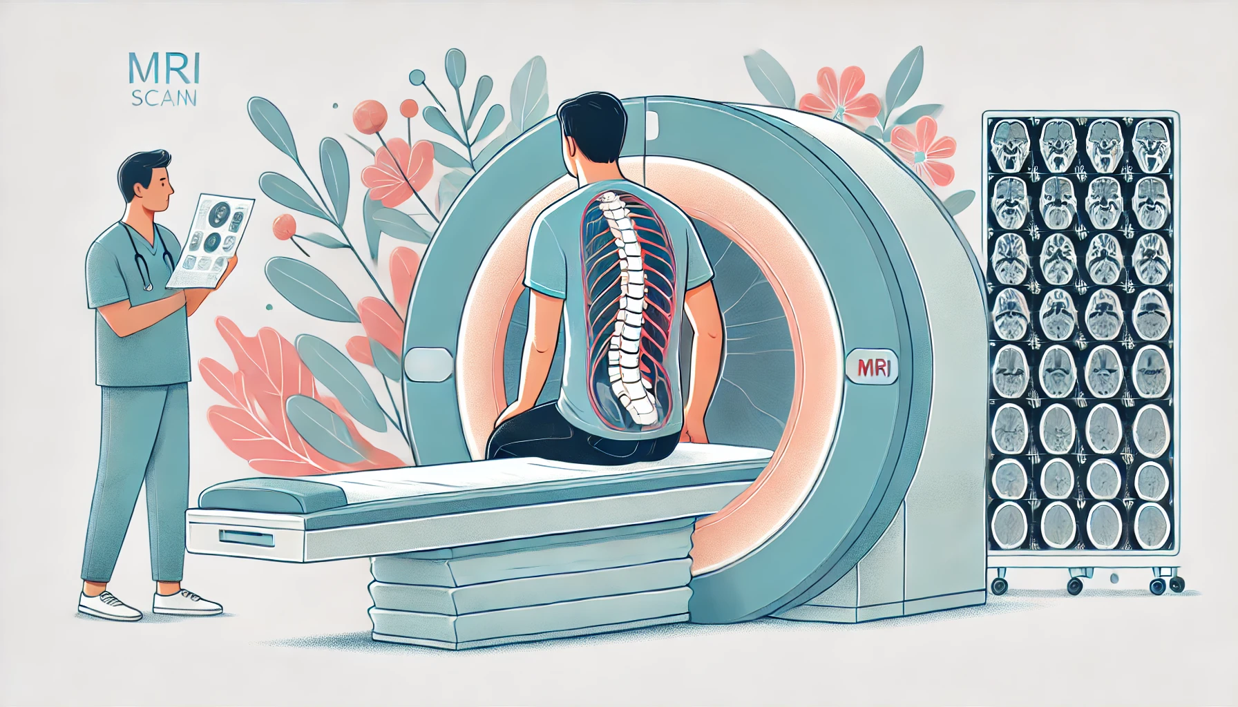 Illustration af MR-scanning af lændesmerter