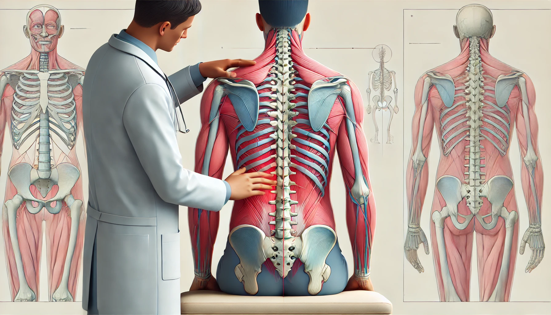 Illustration af undersøgelse af lændesmerter