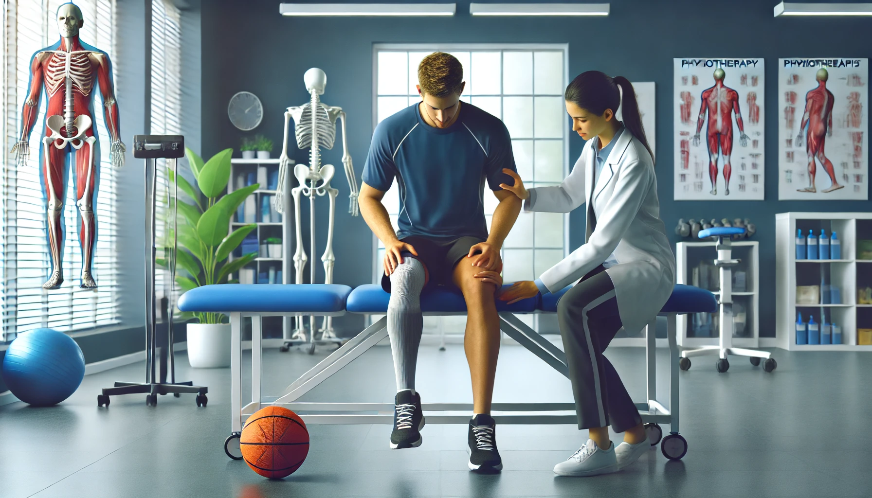 Illustration af behandling af sportsskade