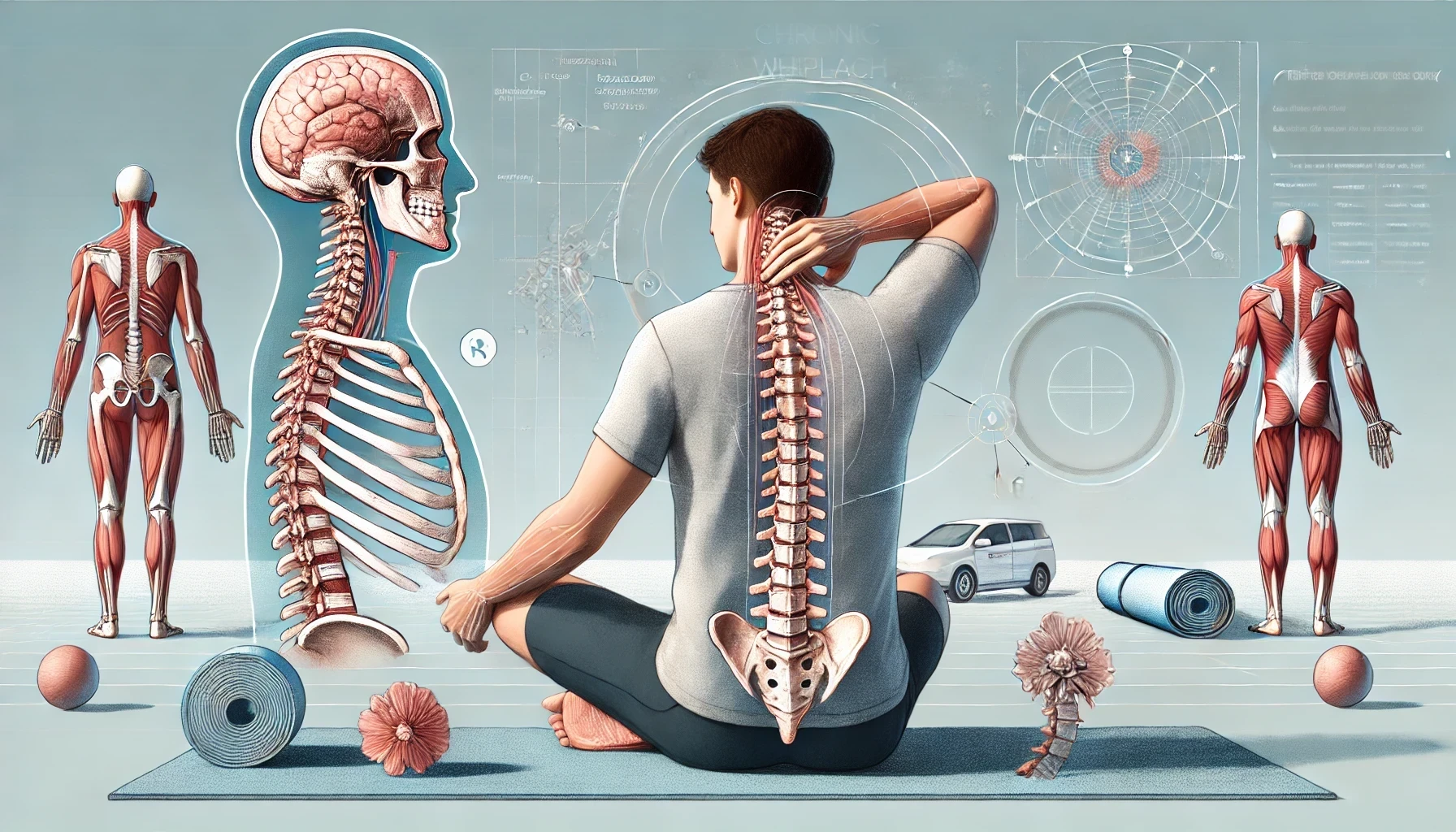 Illustration af whiplash behandling