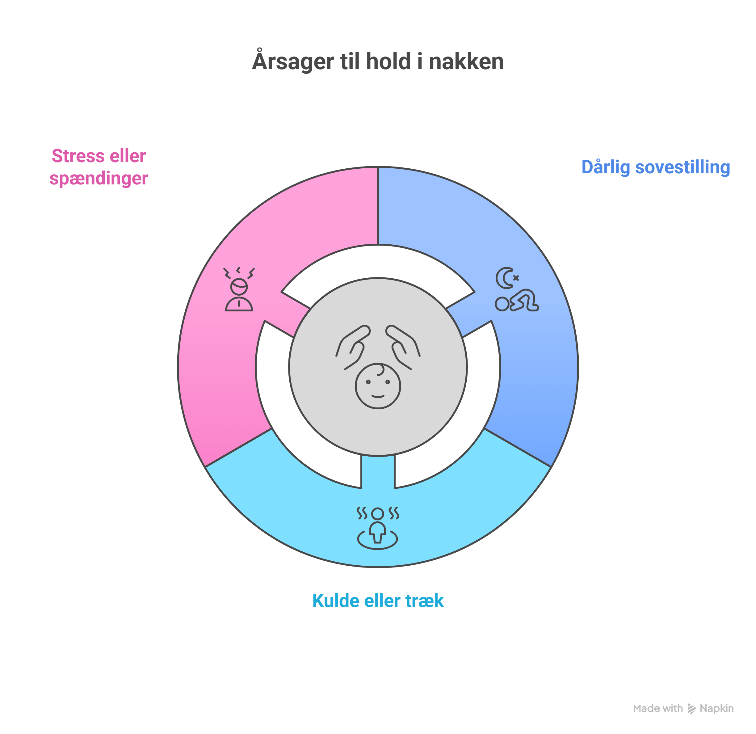 Illustration af årsager til hold i nakken