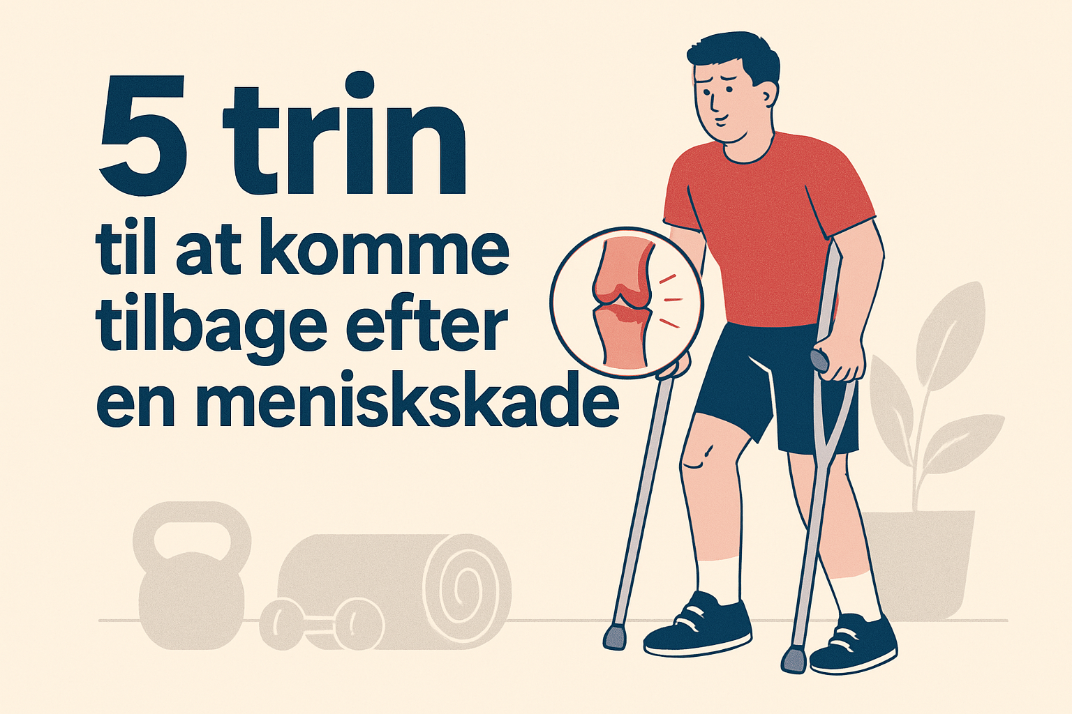 Illustration af genoptræning efter meniskskade